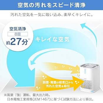 Amazon | アイリスオーヤマ 単機能空気清浄機9畳 IBP-A25-W